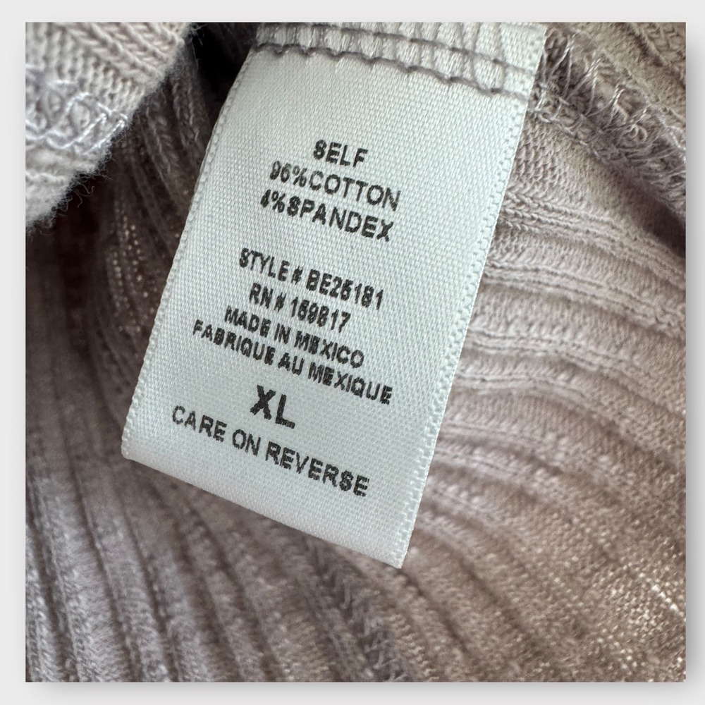 Altar'd‎ State Gray Ribbed Knit Ruffle Mock Neck Long Sleeve Top Women's XL - Picture 5 of 9
